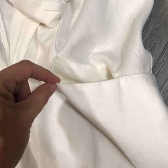 Aritzia Wilfred Cream Open Front Linen Blend Loose Fit Blazer size M - Picture 5 of 9